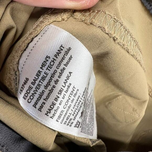 Eddie Bauer Pants men's 38x32 Brown Convertible Tech Stretch Performance Hiking - Picture 11 of 12